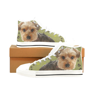 Yorkipoo Dog White Men’s Classic High Top Canvas Shoes /Large Size - TeeAmazing