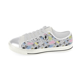 American Staffordshire Terrier Pattern White Canvas Women's Shoes/Large Size - TeeAmazing