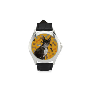 Boston Terrier Women's Classic Leather Strap Watch - TeeAmazing
