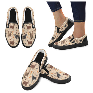 Goat Black Women's Slip-on Canvas Shoes - TeeAmazing