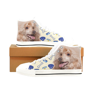 Poodle Dog White Men’s Classic High Top Canvas Shoes /Large Size - TeeAmazing