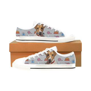 Jack Russell Terrier White Men's Classic Canvas Shoes/Large Size - TeeAmazing