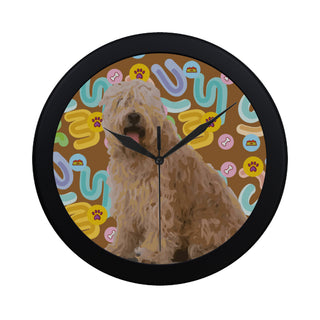 Soft Coated Wheaten Terrier Black Circular Plastic Wall clock - TeeAmazing
