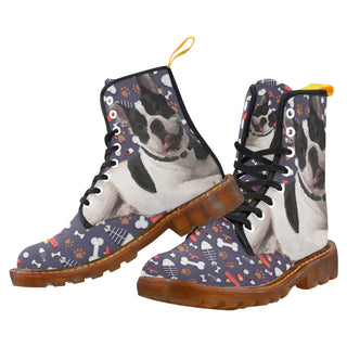French Bulldog Dog Black Boots For Men - TeeAmazing
