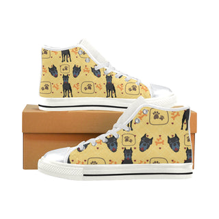 Cane Corso Pattern White High Top Canvas Women's Shoes/Large Size - TeeAmazing