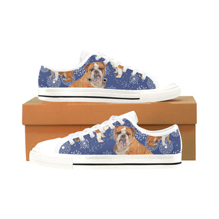 English Bulldog Lover White Men's Classic Canvas Shoes/Large Size - TeeAmazing