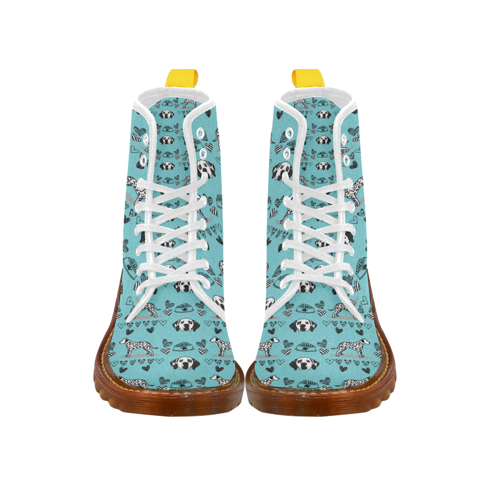 Dalmatian Pattern White Boots For Men - TeeAmazing