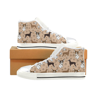 Manchester Terrier White High Top Canvas Women's Shoes/Large Size - TeeAmazing