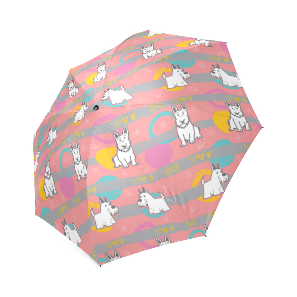 Scottish Terrier Pattern Foldable Umbrella - TeeAmazing