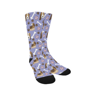 Basset Hound Pattern Trouser Socks - TeeAmazing