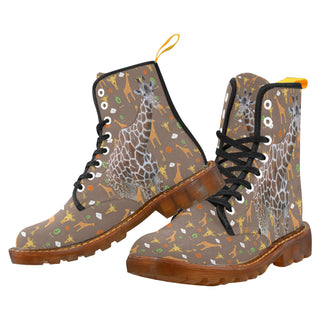 Giraffe Black Boots For Men - TeeAmazing