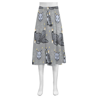 Highlander Cat Mnemosyne Women's Crepe Skirt (Model D16) - TeeAmazing
