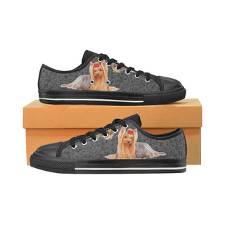 Yorkie Lover Black Low Top Canvas Shoes for Kid - TeeAmazing