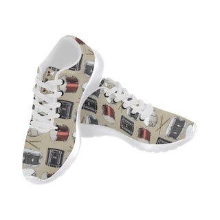 Drum Pattern White Sneakers for Women - TeeAmazing