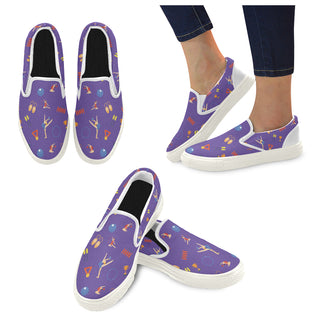 Gymnastics Pattern White Women's Slip-on Canvas Shoes - TeeAmazing