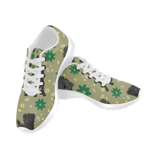 Affenpinschers Flower White Sneakers for Men - TeeAmazing