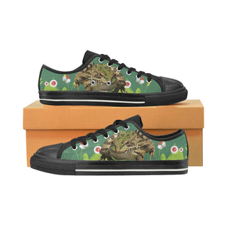 Frog Black Low Top Canvas Shoes for Kid - TeeAmazing