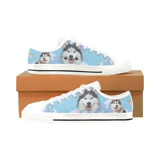 Husky Lover White Men's Classic Canvas Shoes/Large Size - TeeAmazing