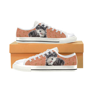 Miniature Schnauzer White Canvas Women's Shoes/Large Size - TeeAmazing