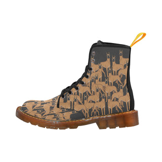 Great Dane Drawing Black Boots For Men - TeeAmazing