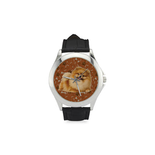 Pomeranian Dog Women's Classic Leather Strap Watch - TeeAmazing