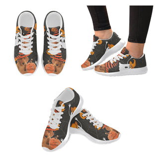 Golden Retriever Halloween White Sneakers Size 13-15 for Men - TeeAmazing