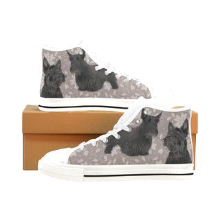 Scottish Terrier Lover White Men’s Classic High Top Canvas Shoes /Large Size - TeeAmazing