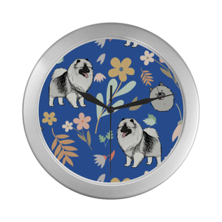Keeshound Flower Silver Color Wall Clock - TeeAmazing