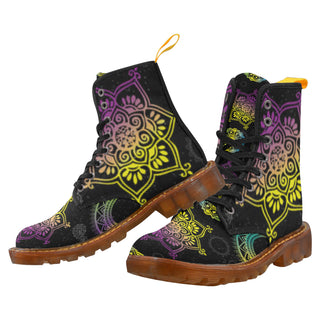 Chakra Black Boots For Women - TeeAmazing