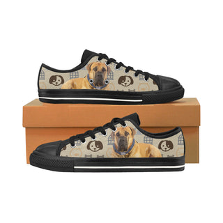 English Mastiff Dog Black Men's Classic Canvas Shoes/Large Size - TeeAmazing