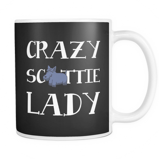 Crazy Scottie Lady Dog Mugs & Coffee Cups - Scottish Terrier Coffee Mugs - TeeAmazing