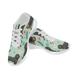 Weimaraner Flower White Sneakers for Women - TeeAmazing