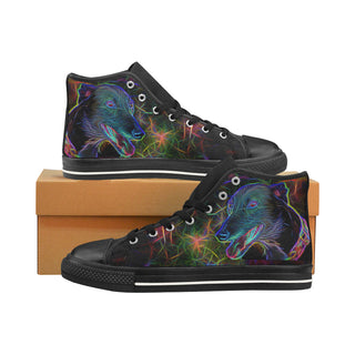 Greyhound Glow Design 1 Black Men’s Classic High Top Canvas Shoes /Large Size - TeeAmazing