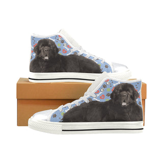 Newfoundland White High Top Canvas Shoes for Kid - TeeAmazing