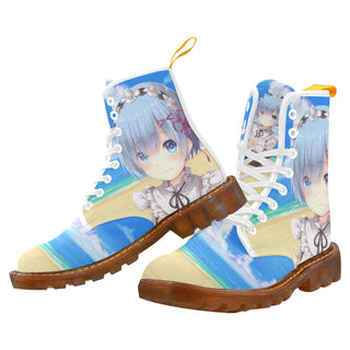 Rem Waifu White Boots For Women - TeeAmazing