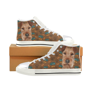 Irish Terrier Dog White Women's Classic High Top Canvas Shoes - TeeAmazing