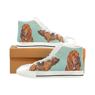 Bloodhound Lover White High Top Canvas Shoes for Kid - TeeAmazing