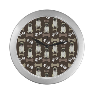 Pug Water Colour Pattern No.1 Silver Color Wall Clock - TeeAmazing