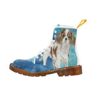 Cavalier King Charles Spaniel Water Colour No.1 White Boots For Men - TeeAmazing