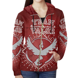 Team Valor All Over Print Full Zip Hoodie for Women - TeeAmazing