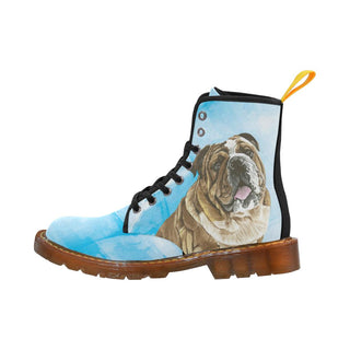 English Bulldog Water Colour No.1 Black Boots For Women - TeeAmazing