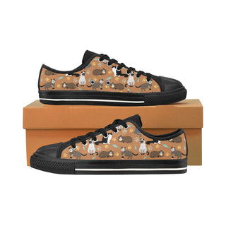 Cat Pattern Black Men's Classic Canvas Shoes/Large Size - TeeAmazing