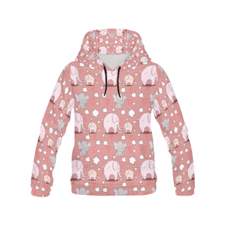 Elephant Pattern All Over Print Hoodie for Women - TeeAmazing