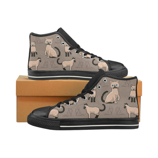 Tonkinese Cat Black High Top Canvas Women's Shoes/Large Size - TeeAmazing