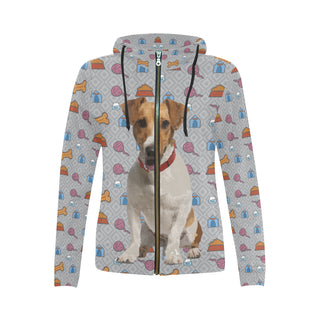 Jack Russell Terrier All Over Print Full Zip Hoodie for Women - TeeAmazing