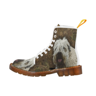 Soft Coated Wheaten Terrier Painting White Boots For Men - TeeAmazing