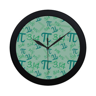 Pi Pattern Black Circular Plastic Wall clock - TeeAmazing