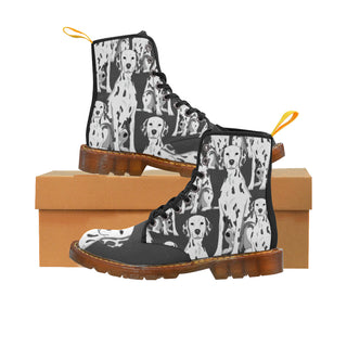 Dalmatian Black Boots For Men - TeeAmazing