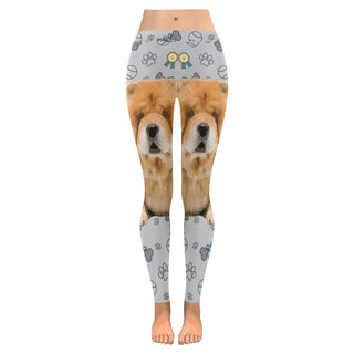 Chow Chow Dog Low Rise Leggings (Invisible Stitch) (Model L05) - TeeAmazing
