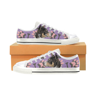 Rat Terrier White Canvas Women's Shoes/Large Size - TeeAmazing